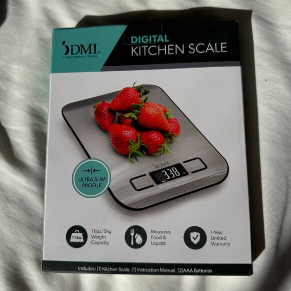 NWT DMI Digital Food and Kitchen Scale for Cooking, Baking and Meal Prep, Silver - Picture 2 of 9
